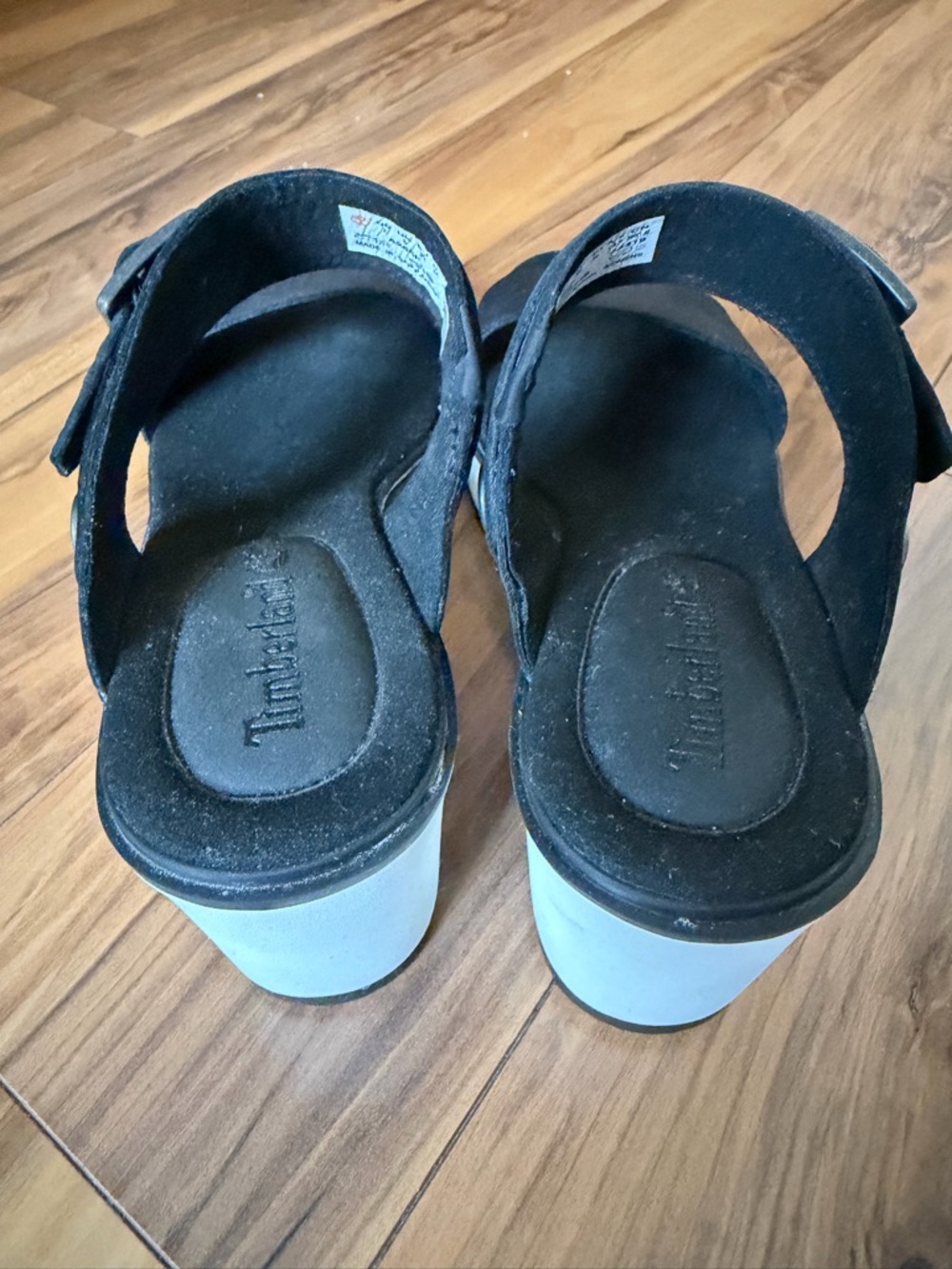 Timberland Koralyn Black Suede Two-Strap Platform Sandals - Picture 2 of 9